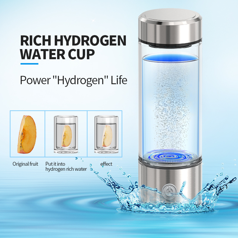 Custom Logo Hydrogenated Waterbottle Smart SPE PEM Technology Hydrogen Rich Water Bottle Generator H2 Ionizer Hydrogen-rich Cup