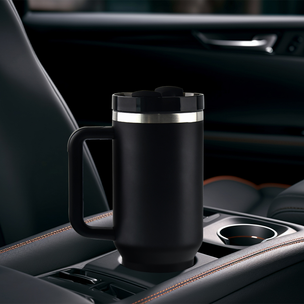 Custom Tumbler 40oz Double Wall Stainless Steel Vacuum Insulated Coffee Mug 40 oz Water Cup With Handle and Straw Lid