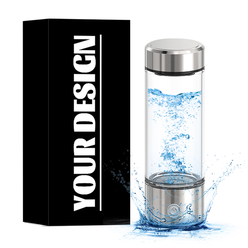 Custom Logo Hydrogenated Waterbottle Smart SPE PEM Technology Hydrogen Rich Water Bottle Generator H2 Ionizer Hydrogen-rich Cup