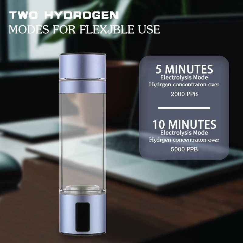 Custom Logo Hydrogenated Waterbottle Smart SPE PEM Technology Hydrogen Rich Water Bottle Generator H2 Ionizer Hydrogen-rich Cup