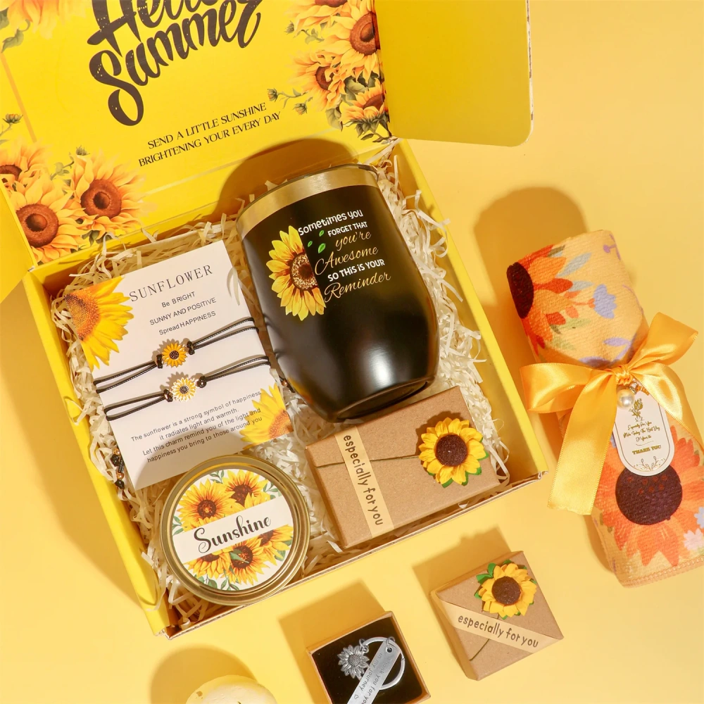 Custom logo Tumbler Gift Set Personalized Luxury Relaxing Self Care Package Basket Souvenirs Unique Promotional Mug Box for Girl