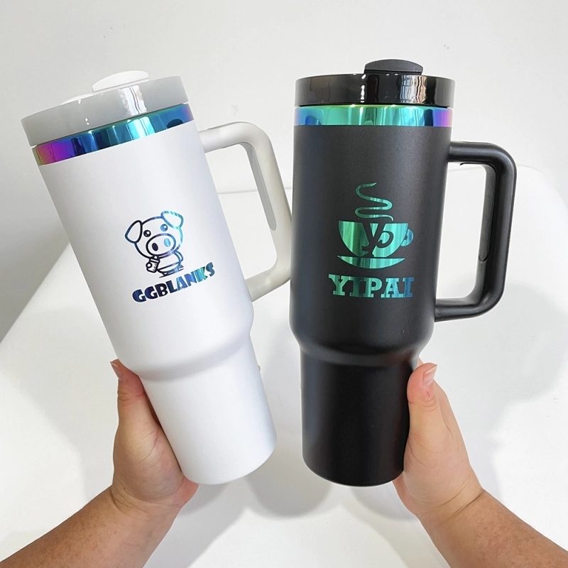 20 Pack USA Warehouse H2.0 40oz Cup 40 oz Powder Coat Rainbow UnderneathTumblers for Laser Engraving