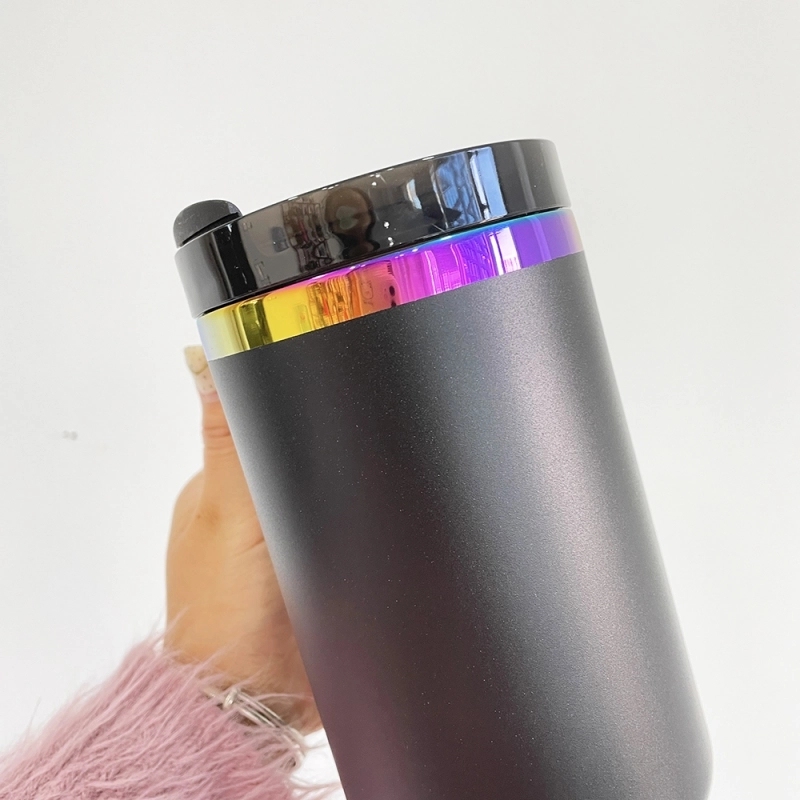 20 Pack USA Warehouse H2.0 40oz Cup 40 oz Powder Coat Rainbow UnderneathTumblers for Laser Engraving