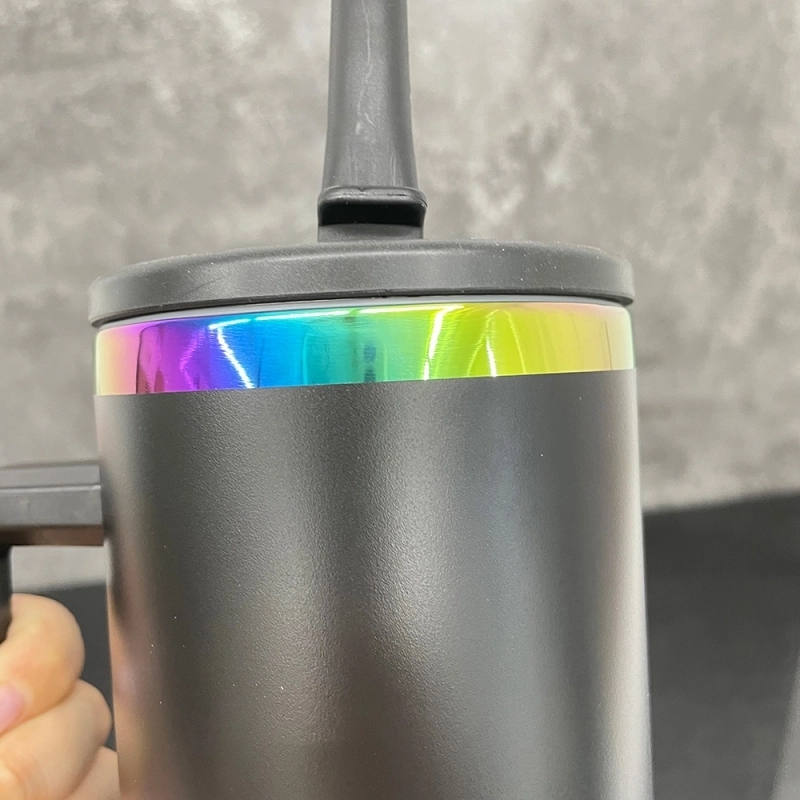 16 Pack USA Warehouse Flip Straw Leak Proof Powder Coated Rainbow Plated Underneath 40oz Tumbler Cups 40 oz Travel Coffee Mug with Handle for Laser Engraving