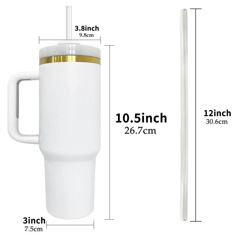 20 Pack USA Warehouse 40oz H2.0 Matt Gold Plated Travel Tumblers 40 oz CupSuitable for Laser Engraved