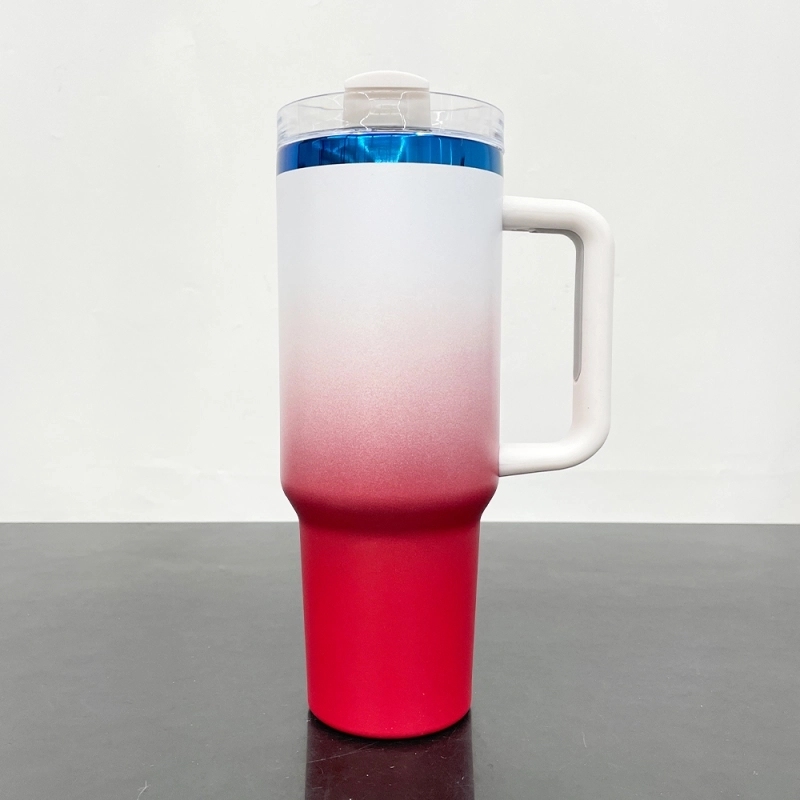 20 Pack USA Warehouse 40oz Blue Mirror Underneath Ombre Colors Quencher Tumblers for Laser Engraving