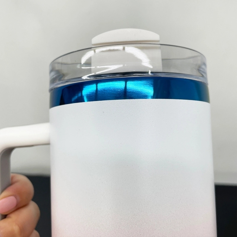 20 Pack USA Warehouse 40oz Blue Mirror Underneath Ombre Colors Quencher Tumblers for Laser Engraving