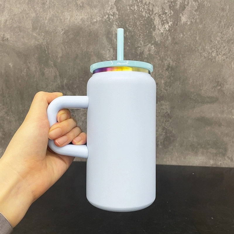 25 Pack USA Warehouse 16oz Rainbow Plated Macaron and Black&White Color Stainless Steel Can Cup with Handle for Laser Engraving