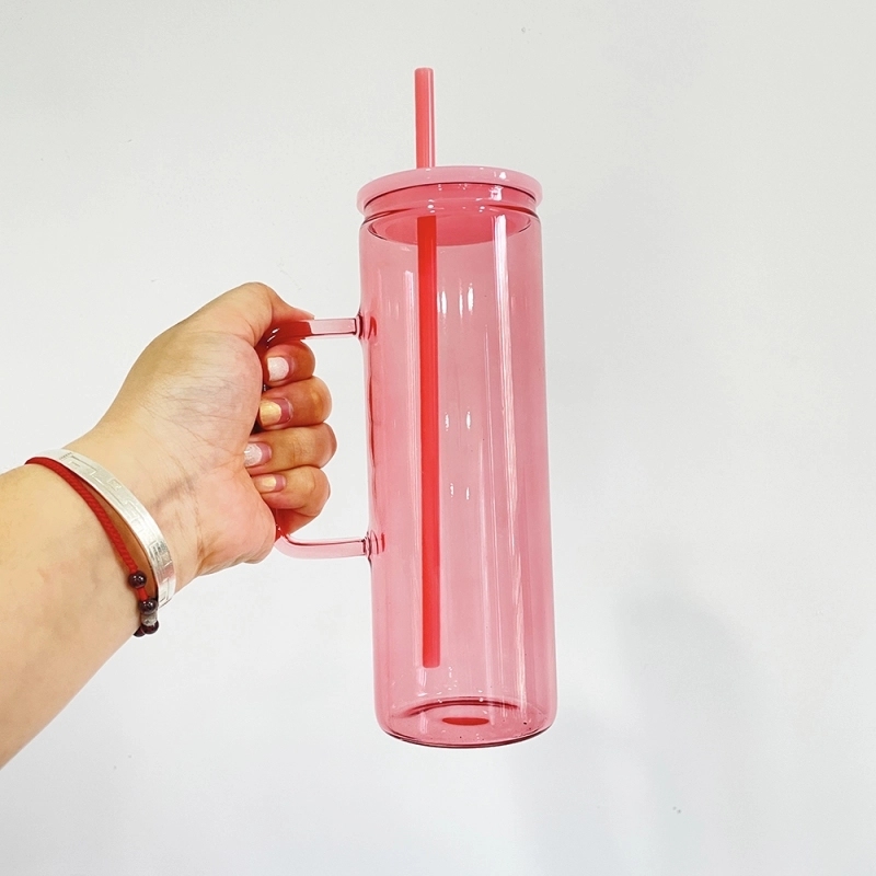 25 Pack USA Warehouse 20oz Jelly Color Straight Beverage Mug Glass Water Bottle 20 oz Glass Tumbler Cup For Sublimation And UV DTF Wraps