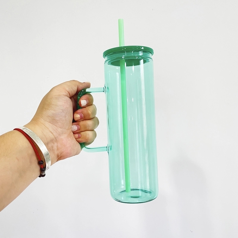 25 Pack USA Warehouse 20oz Jelly Color Straight Beverage Mug Glass Water Bottle 20 oz Glass Tumbler Cup For Sublimation And UV DTF Wraps