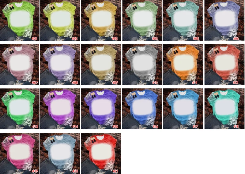 Sublimation Bleached T Shirts Different Colors Shipped From China