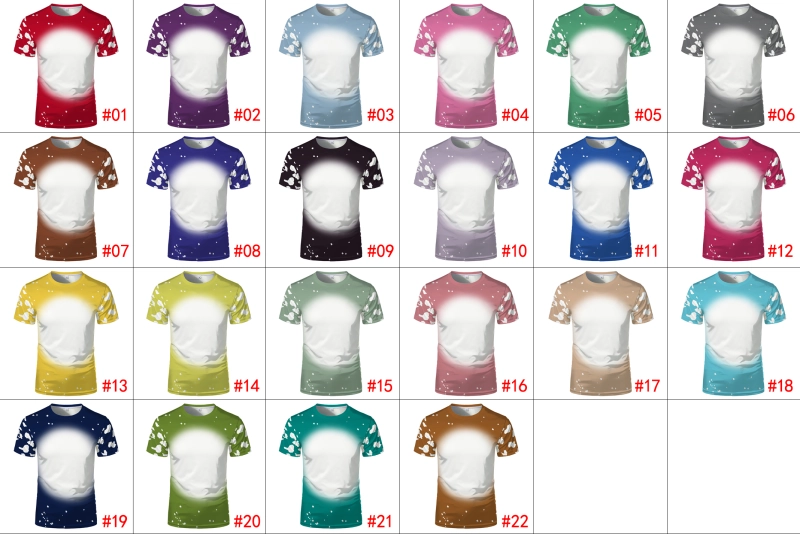 Sublimation Bleached T Shirts Different Colors Shipped From China