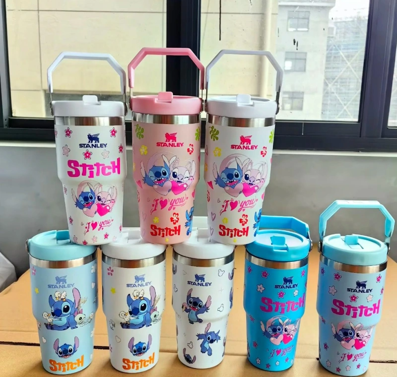 200Z Stitch Printed Mugs 20 oz Stainless Steel Tumbler With Handle Shipped From China