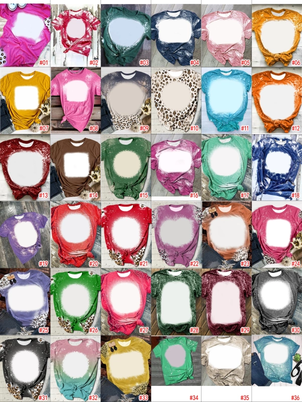 Sublimation Bleached T Shirts Different Colors Shipped From China