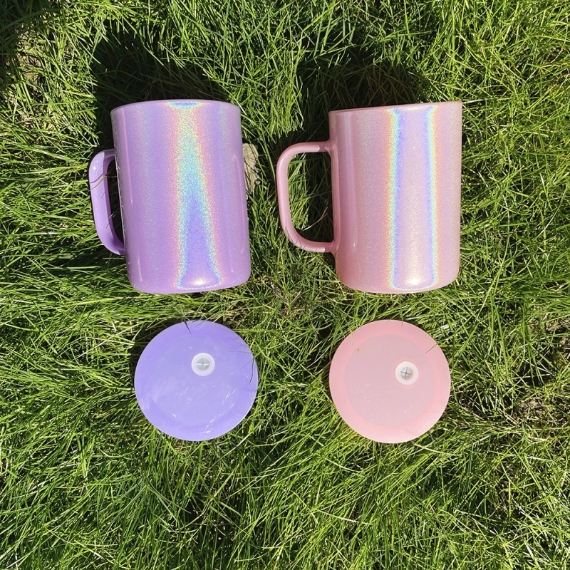 25 Pack USA Warehouse 17oz Shimmer Glass Mug With Colorful PP Lid for Sublimation