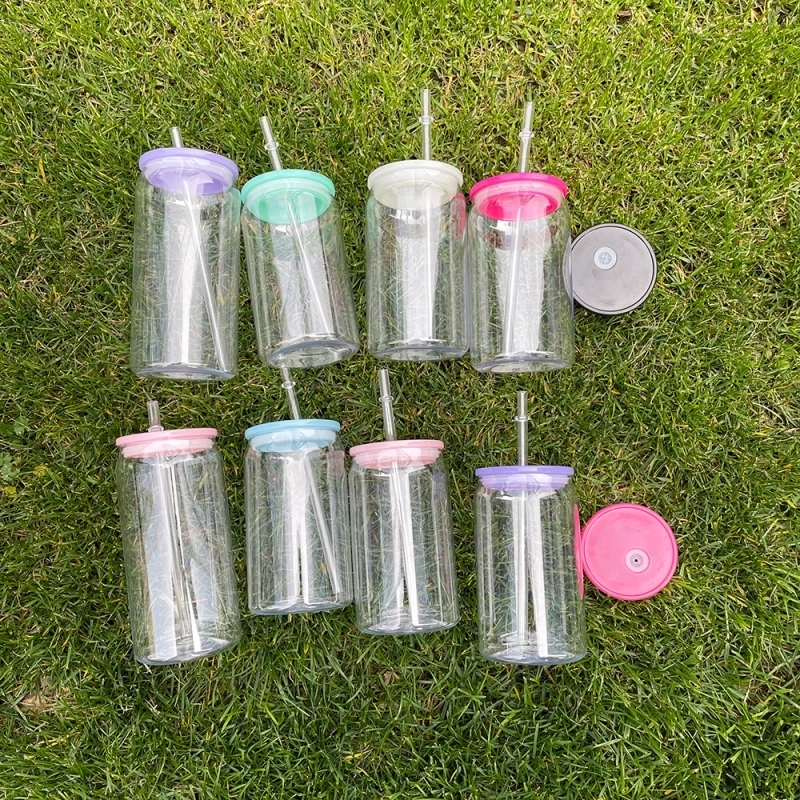 50 Pack 60 Pack USA Warehouse 16oz 20oz Libby Style Plastic Cup With Colored PP Lid
