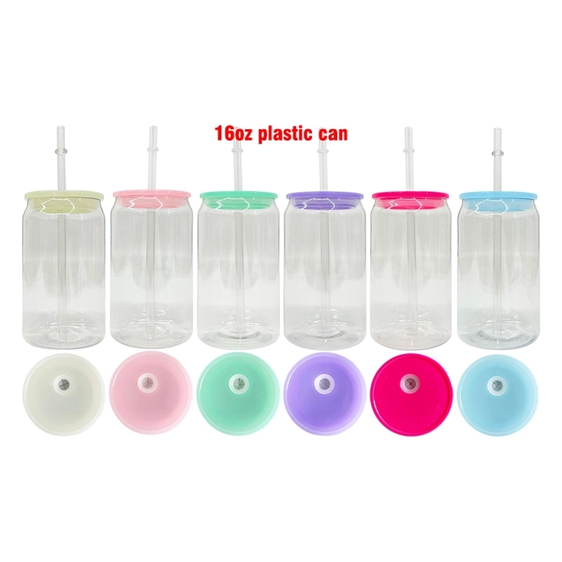 50 Pack 60 Pack USA Warehouse 16oz 20oz Libby Style Plastic Cup With Colored PP Lid
