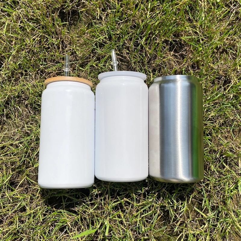 25 Pack USA Warehouse 16oz Vacuum Insulated White Blank Sublimation Stainless Steel Can