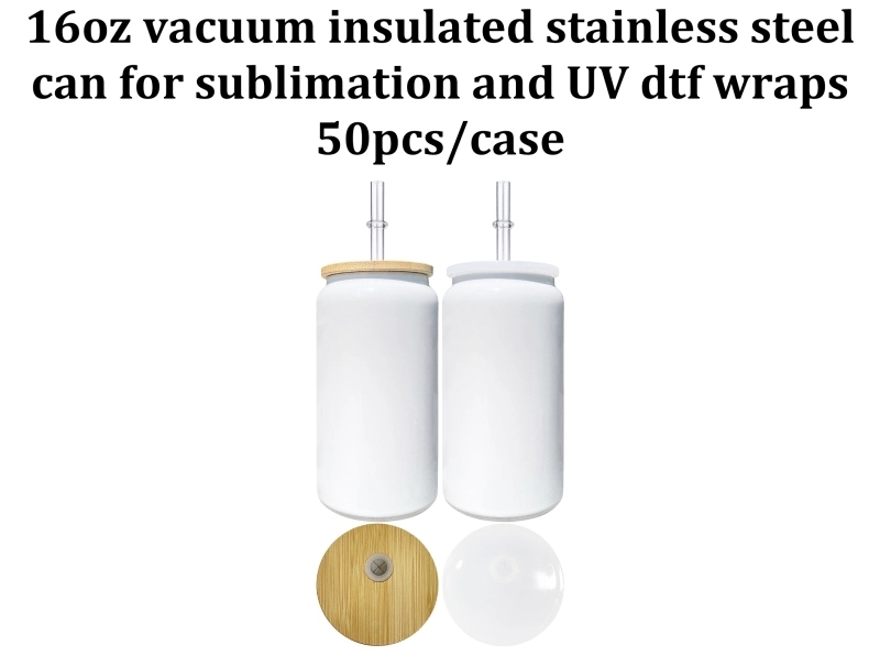 25 Pack USA Warehouse 16oz Vacuum Insulated White Blank Sublimation Stainless Steel Can