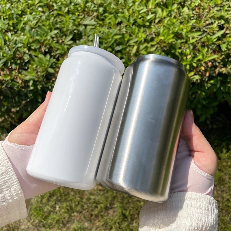 25 Pack USA Warehouse 16oz Vacuum Insulated White Blank Sublimation Stainless Steel Can