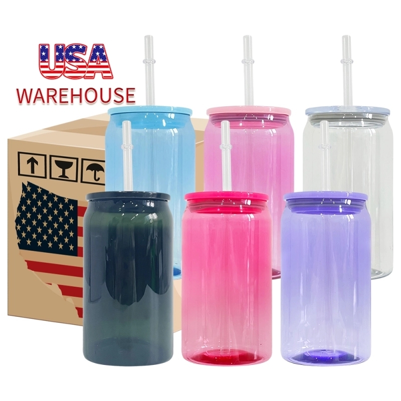 50 Pack 60 Pack USA Warehouse Libby Style 16oz 20oz Jelly Color Plastic Cup With PP Lids