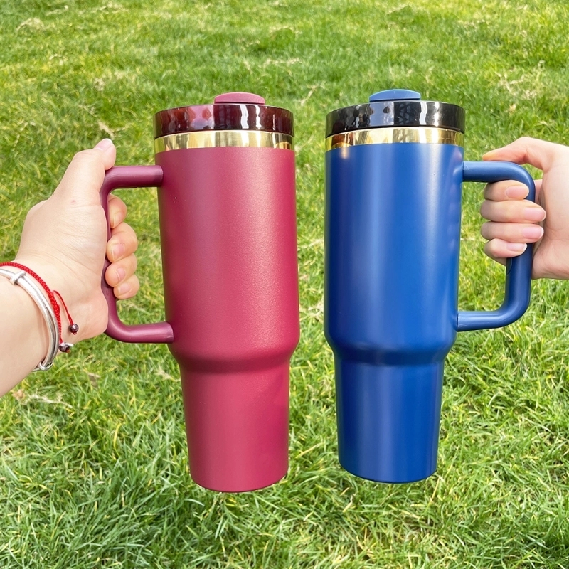 20 Pack USA Warehouse 40oz H2.0 Mixed Color Mirror Gold Plated Powder Coating Tumblers 40 oz Stainless Steel Cup
