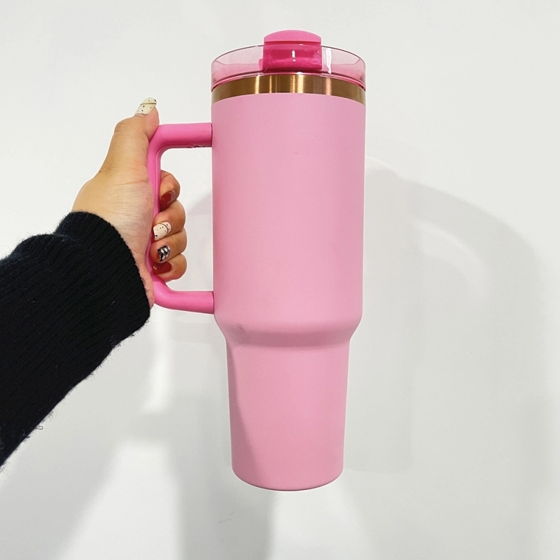 25 Pack USA Warehouse 40oz Copper Plating Quencher Tumblers 40 oz Stainless Steel Cup with Handle For Laser Engraving