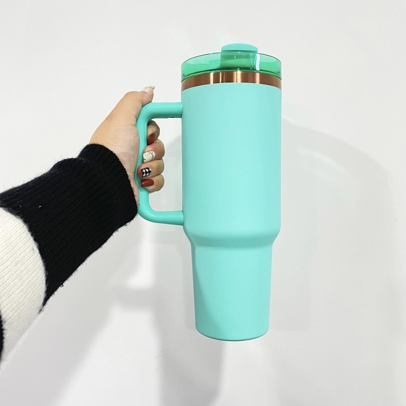 25 Pack USA Warehouse 40oz Copper Plating Quencher Tumblers 40 oz Stainless Steel Cup with Handle For Laser Engraving