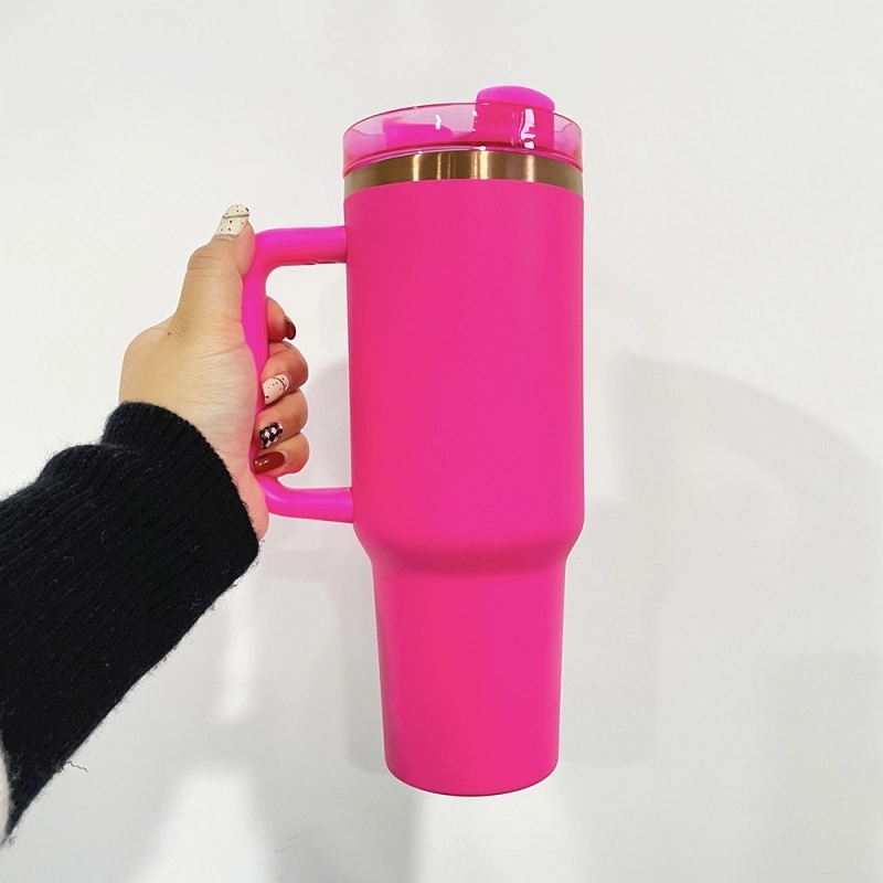 25 Pack USA Warehouse 40oz Copper Plating Quencher Tumblers 40 oz Stainless Steel Cup with Handle For Laser Engraving