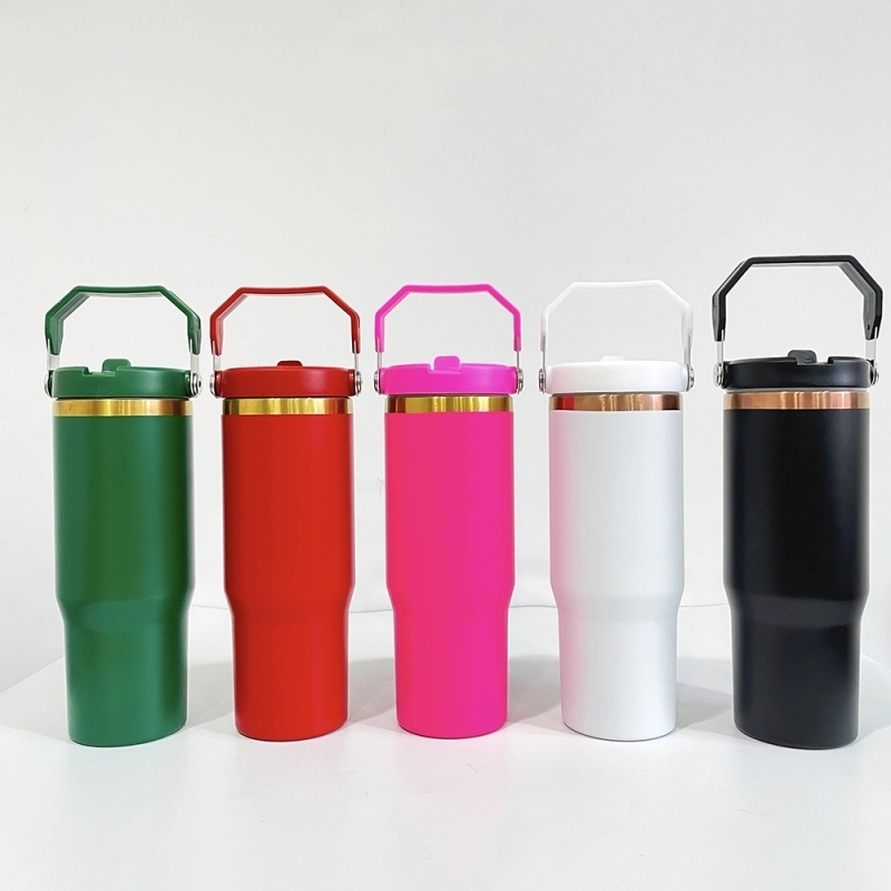 25 Pack USA Warehouse 30oz Flip Straw Gold & Copper Mixed Student School Stainless Steel Tumblers For Laser Engraving