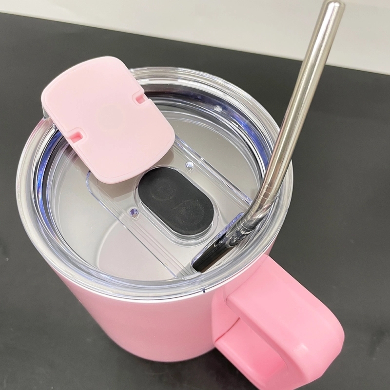 25 Pack USA Warehouse 10oz Blank Sublimation Macaron Color Lowball Metal Tumblers 10 oz Cup With Removable Plastic Handle Water Cups With Magnetic Lids and Stainless Steel Straw