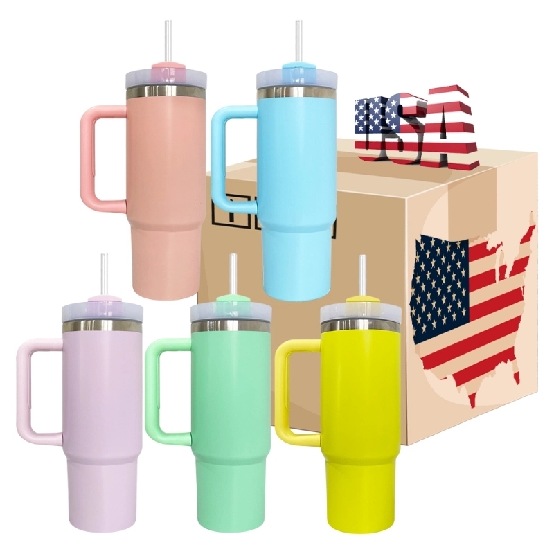 20 Pack USA Warehouse H2.0 30oz Macaron Rainbow Mix Colors Blank Sublimation Quencher Tumbler 30 oz Stainless Steel Cup