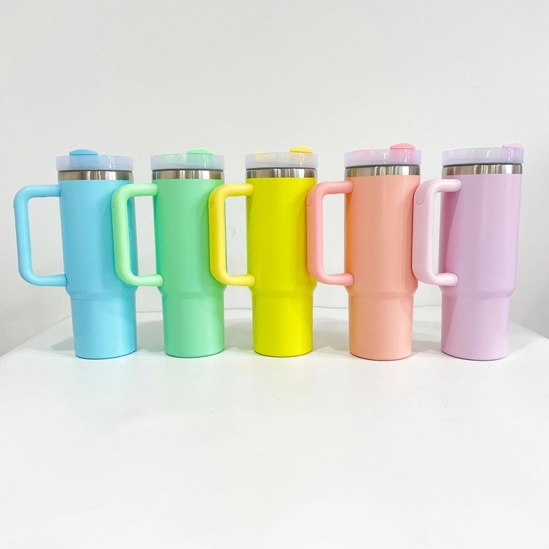 20 Pack USA Warehouse H2.0 30oz Macaron Rainbow Mix Colors Blank Sublimation Quencher Tumbler 30 oz Stainless Steel Cup