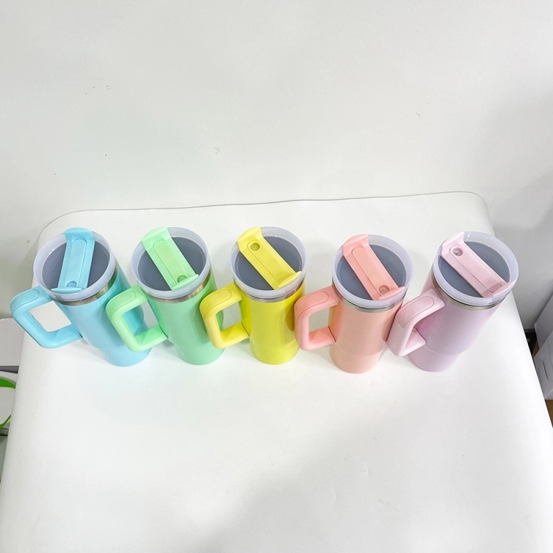 20 Pack USA Warehouse H2.0 30oz Macaron Rainbow Mix Colors Blank Sublimation Quencher Tumbler 30 oz Stainless Steel Cup