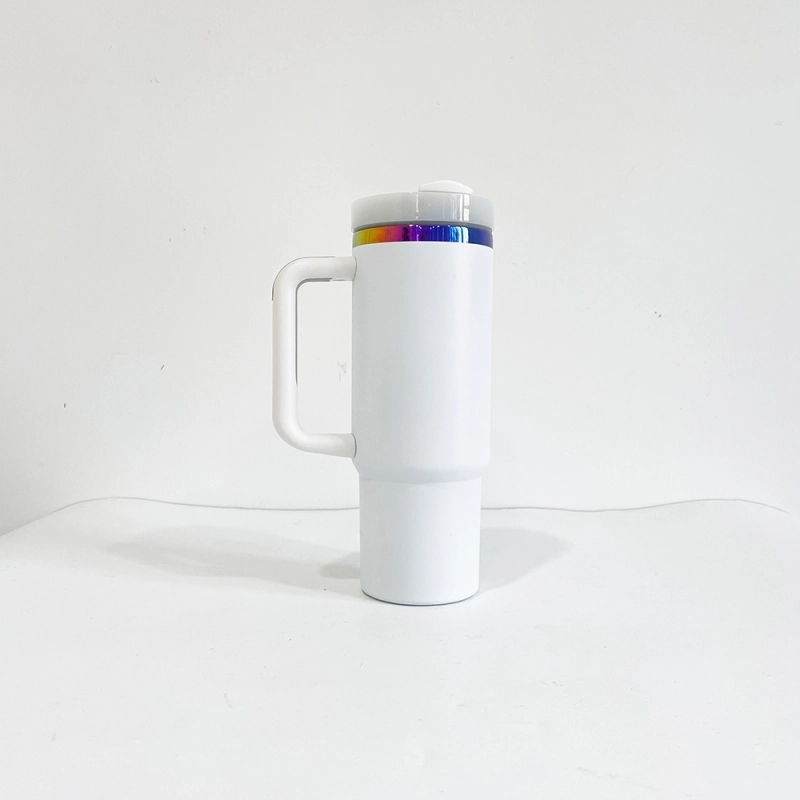 20 Pack USA Warehouse H2.0 30oz Cool Rainbow Color Underneath Powder Coated Quencher Tumblers 30 oz Stainless Steel Cup for Laser Engraving