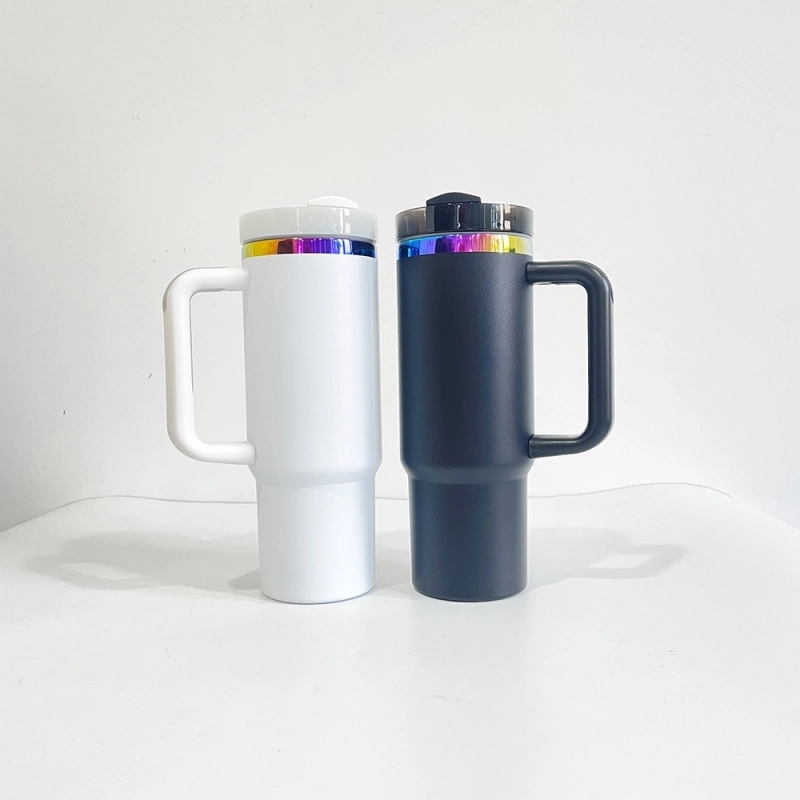 20 Pack USA Warehouse H2.0 30oz Cool Rainbow Color Underneath Powder Coated Quencher Tumblers 30 oz Stainless Steel Cup for Laser Engraving