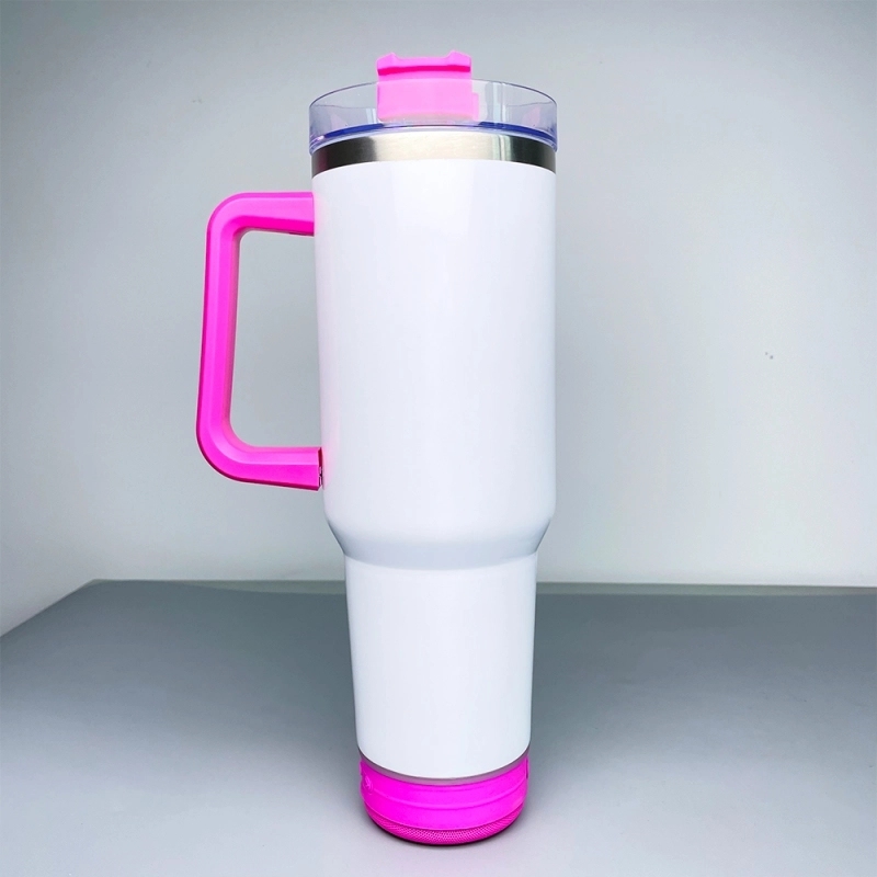 20 Pack USA Warehouse White 40oz Stainless Steel Sublimation Blanks Music Player Bluetooth Speaker Tumbler 40oz Cup