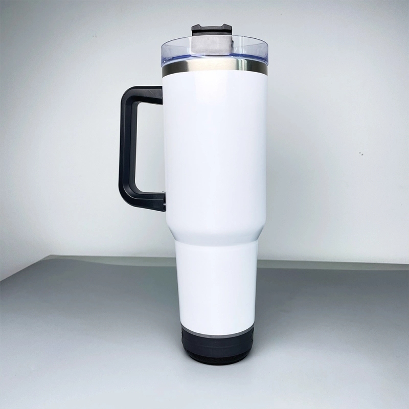 20 Pack USA Warehouse White 40oz Stainless Steel Sublimation Blanks Music Player Bluetooth Speaker Tumbler 40oz Cup