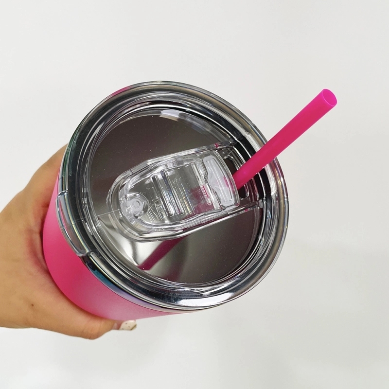 25 Pack USA Warehouse Yeti Power Coated 30oz Rainbow Plated Tumblers 30 oz Cup With Colorful Straws for Laser Engraving