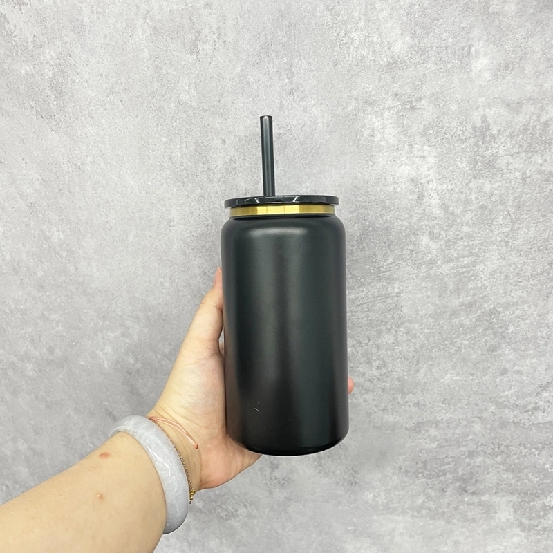 25 Pack USA Warehouse Christmas 16oz Gold Plated Vacuum Insulated Stainless Steel Can 16 oz Stainless Steel Water Bottle Cup for Laser Engraving