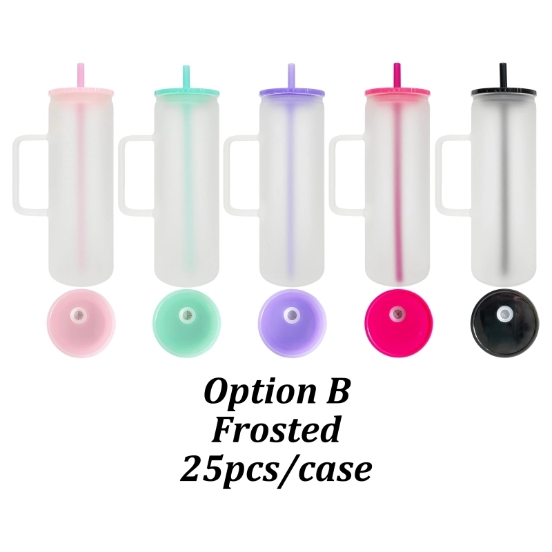 25 Pack USA Warehouse 20oz Clear Frosted Straight Beverage Mugs 20 oz Tumbler Cup For Sublimation And UV DTF Wraps