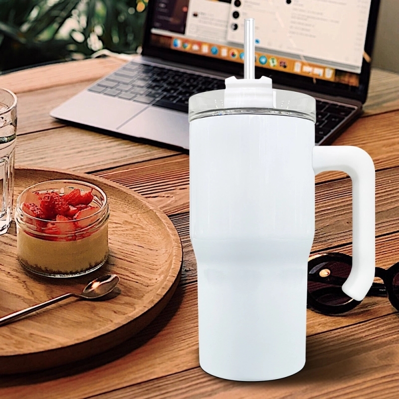 25 Pack USA Warehouse Blank Sublimation White 20oz Kids Students Tumbler 20 oz Cup with Plastic Handle