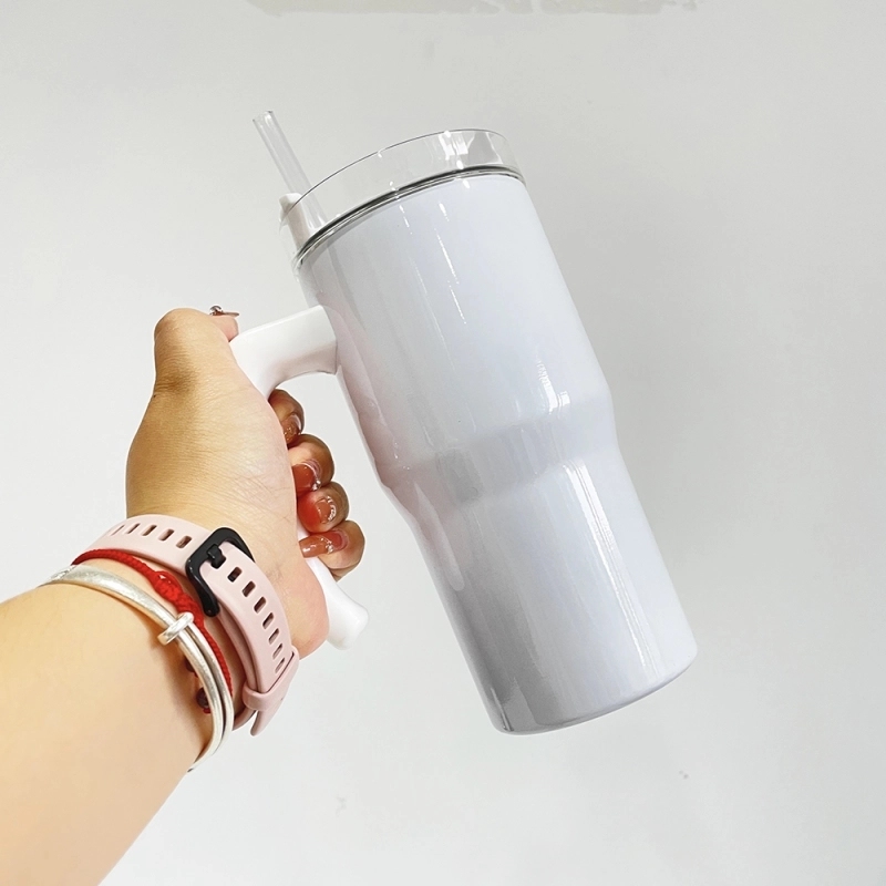 25 Pack USA Warehouse Blank Sublimation White 20oz Kids Students Tumbler 20 oz Cup with Plastic Handle