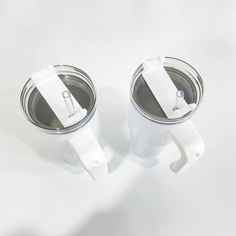 25 Pack USA Warehouse Blank Sublimation White 20oz Kids Students Tumbler 20 oz Cup with Plastic Handle