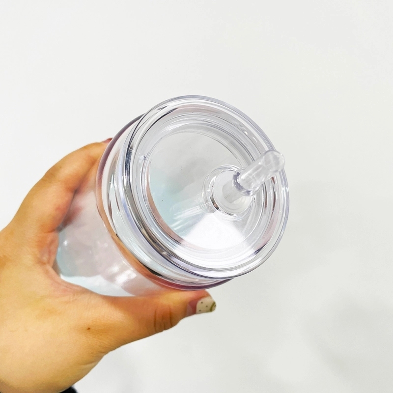 50 Pack USA Warehouse 16oz Crystal Ocean Glass Can 16 oz Glass Jar Glass Water Bottle Cup With PP and Bamboo Lid