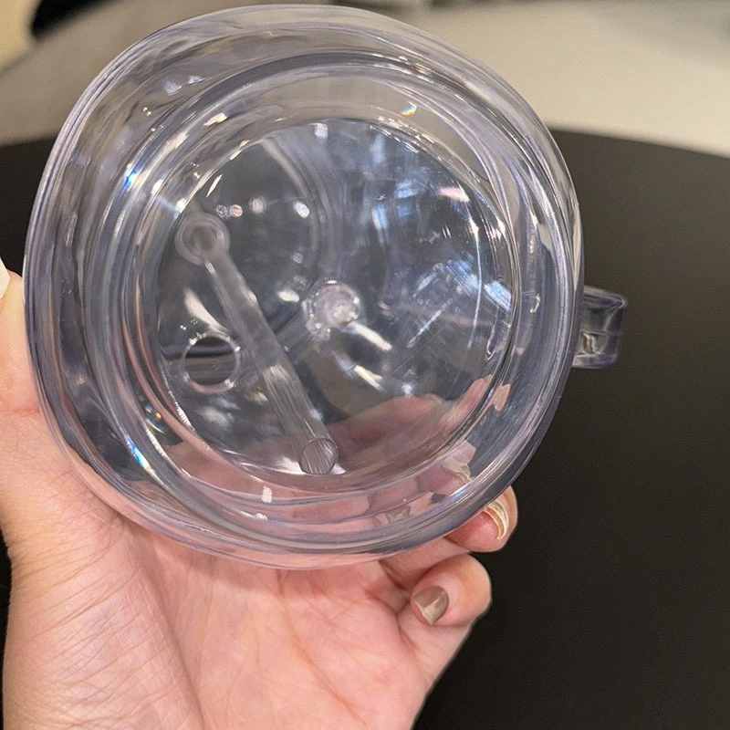 25 Pack China Warehouse New Style 20oz Pre-drilled Snow Globe Cup 20 oz Plastic Colorful and Clear Lids Mason Jars with Handles and Plug Acrylic Mugs for DIY Glitters