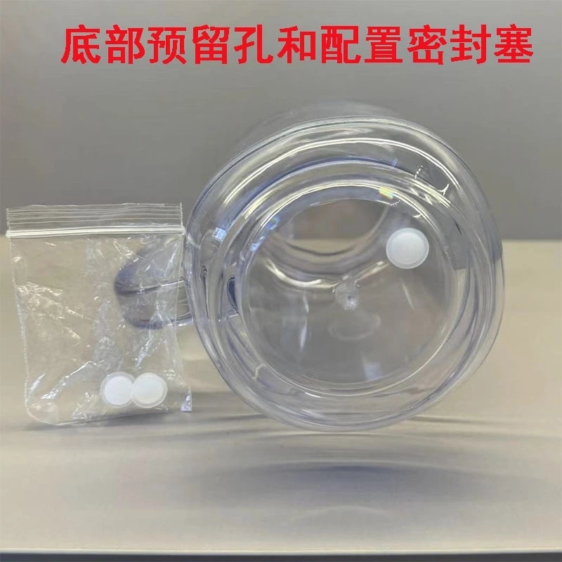25 Pack China Warehouse New Style 20oz Pre-drilled Snow Globe Cup 20 oz Plastic Colorful and Clear Lids Mason Jars with Handles and Plug Acrylic Mugs for DIY Glitters