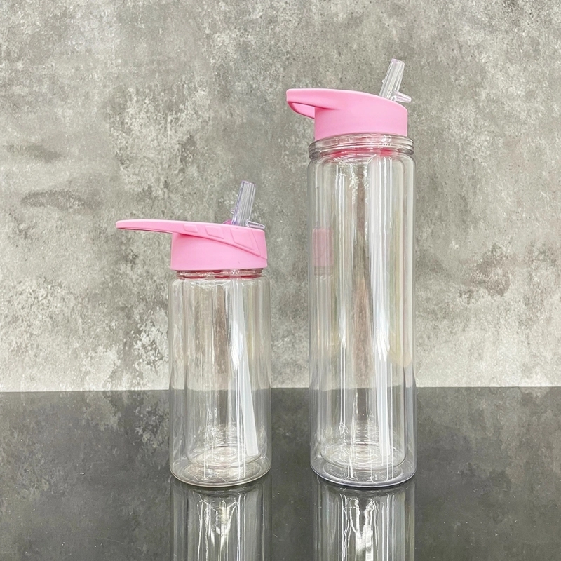 25 Pack 50 Pack China Warehouse 10oz 15oz Double Walled Plastic Water Bottles Plastic Tumbler Cup For Snow Globes With Pre Drilled Hole And Plug