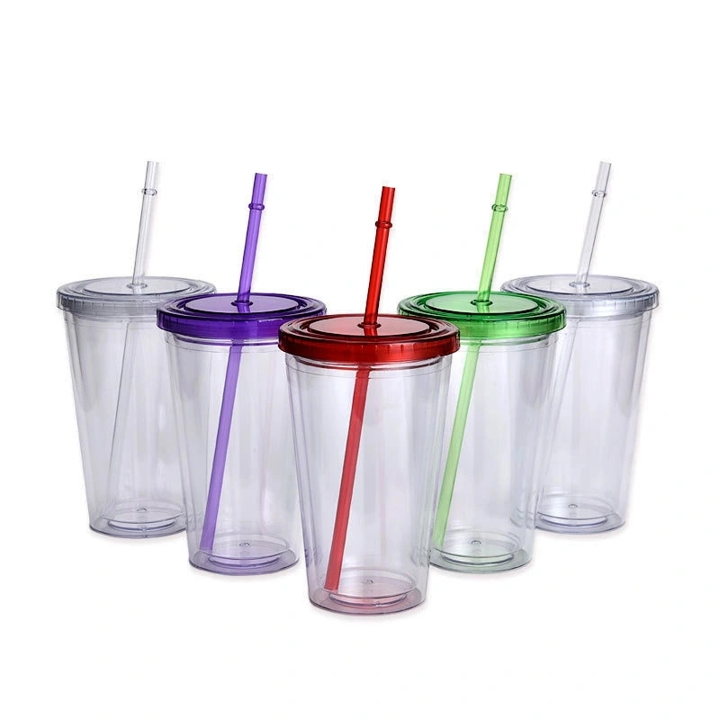 24 Pack China Warehouse 16oz Snow Globe Plastic Cups for UV DTF Wraps and Vinyl 16 oz Double Layer Acrylic Can for DIY (No Pre-drilled and without plug)