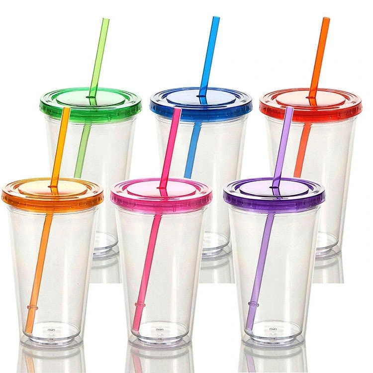 24 Pack China Warehouse 16oz Snow Globe Plastic Cups for UV DTF Wraps and Vinyl 16 oz Double Layer Acrylic Can for DIY (No Pre-drilled and without plug)